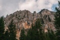 Mountain cliff, rocks, forest