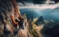 Mountain climber bare hands mountaineering sports high mountain pictures mountain peaks
