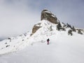 Mountain climber in Ciucas mountains , Romania Royalty Free Stock Photo