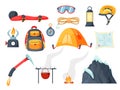 Mountain climber equipment for hiking or rest set