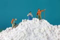 Mountain climber figures on flour Royalty Free Stock Photo