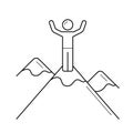 Mountain climber line icon. Royalty Free Stock Photo