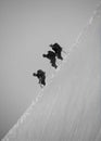 Mountain climbers descending from Mont Blanc Royalty Free Stock Photo