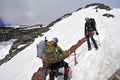 Mountain Climbers high on Mount Rainier, Washington Royalty Free Stock Photo