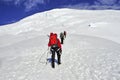 Mountain Climbers high on Mount Rainier, Washington