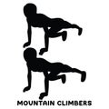 Mountain climbers. Sport exersice. Silhouettes of woman doing exercise. Workout, training Royalty Free Stock Photo