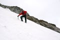Mountain climbing on glacier Royalty Free Stock Photo