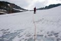 Mountain climbing on glacier