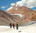 Mountain climbing on a glacier of Mount Kazbek