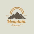 Mountain climbing, nature and forest logo