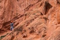 Mountain climbing rock slifee at garden of the gods colorado springs rocky mountains