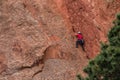 Mountain climbing rock slifee at garden of the gods colorado springs rocky mountains