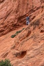 Mountain climbing rock slifee at garden of the gods colorado springs rocky mountains