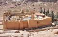 Mountain cloister landscape. Saint Catherine`s Monastery in Sinai Peninsula, Egypt Royalty Free Stock Photo