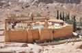 Mountain cloister landscape. Saint Catherine`s Monastery in Sinai Peninsula, Egypt