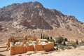 Mountain cloister landscape. Saint Catherine's Monastery in Sinai Peninsula, Egypt. Royalty Free Stock Photo