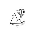 mountain cloud ballon icon. Element of landscape icon for mobile concept and web apps. Hand drawn mountain cloud ballon icon can b