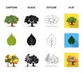 Mountain, cloud, tree, branch, leaf.Forest set collection icons in cartoon,black,outline,flat style vector symbol stock