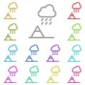 Mountain, cloud, water multi color icon. Simple thin line, outline of water icons for ui and ux, website or mobile