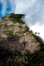 Mountain in the clouds. Picture of mountain