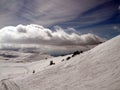 Mountain with clouds and snow Royalty Free Stock Photo