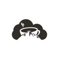 Mountain Coffee cloud shape concept Logo Template