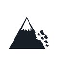 Mountain Colapse icon vector sign and symbol isolated on white background, Mountain Colapse logo concept