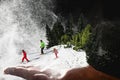 Mountain Collage. Male palm with snow