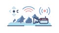 Mountain Communication Signal Tower Icon, vector design Generative AI Royalty Free Stock Photo