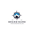 mountain compass logo design concept vector