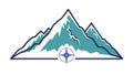 Mountain Compass Navigation, Adventure Direction Vector, vector design Generative AI Royalty Free Stock Photo