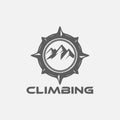 Mountain Compass Rope Climbing Adventure Outdoor Logo Design