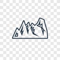 Mountain concept vector linear icon isolated on transparent back