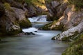 mountain creek with crystal-clear water at Weissbachschlucht Royalty Free Stock Photo