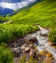 Mountain creek in the valley of village Adishi