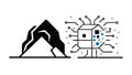 Mountain Data Network, Digital Landscape Connectivity, vector design Generative AI Royalty Free Stock Photo