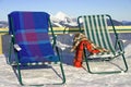 Mountain Deckchairs in the snow Royalty Free Stock Photo