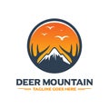 Mountain deer animal logo design your company