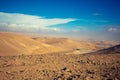 View of the valley from the mount. Desert in the early morning Royalty Free Stock Photo