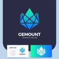 Mountain diamond or gem icon logo design element