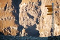 Mountain direction sign on tourist track Royalty Free Stock Photo