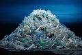 mountain of discarded plastic bottles, eco friendly background, nature earth day