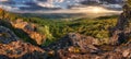 Mountain dramatic sunset panorama in peak Zarnov, Vtacnik, Horna Nitra Royalty Free Stock Photo