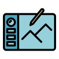 Mountain draw icon vector flat Royalty Free Stock Photo
