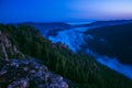 Mountain Dreams, Scenic landscape with Mist at summer morning, Russia, Ural. Royalty Free Stock Photo