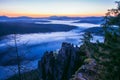 Mountain Dreams, Scenic landscape with Mist at summer morning, Russia, Ural. Royalty Free Stock Photo