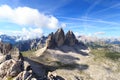 Mountain Drei Zinnen and Sexten Dolomites panorama in South Tyrol