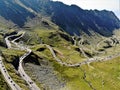 Mountain valley with Transfagarashan road, aerial view Royalty Free Stock Photo