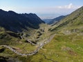 Mountain valley with Transfagarashan road, aerial view Royalty Free Stock Photo