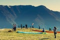 Mountain eco-sustainable tourism. Dolomiti Bellunesi National Park, Belluno, Italy